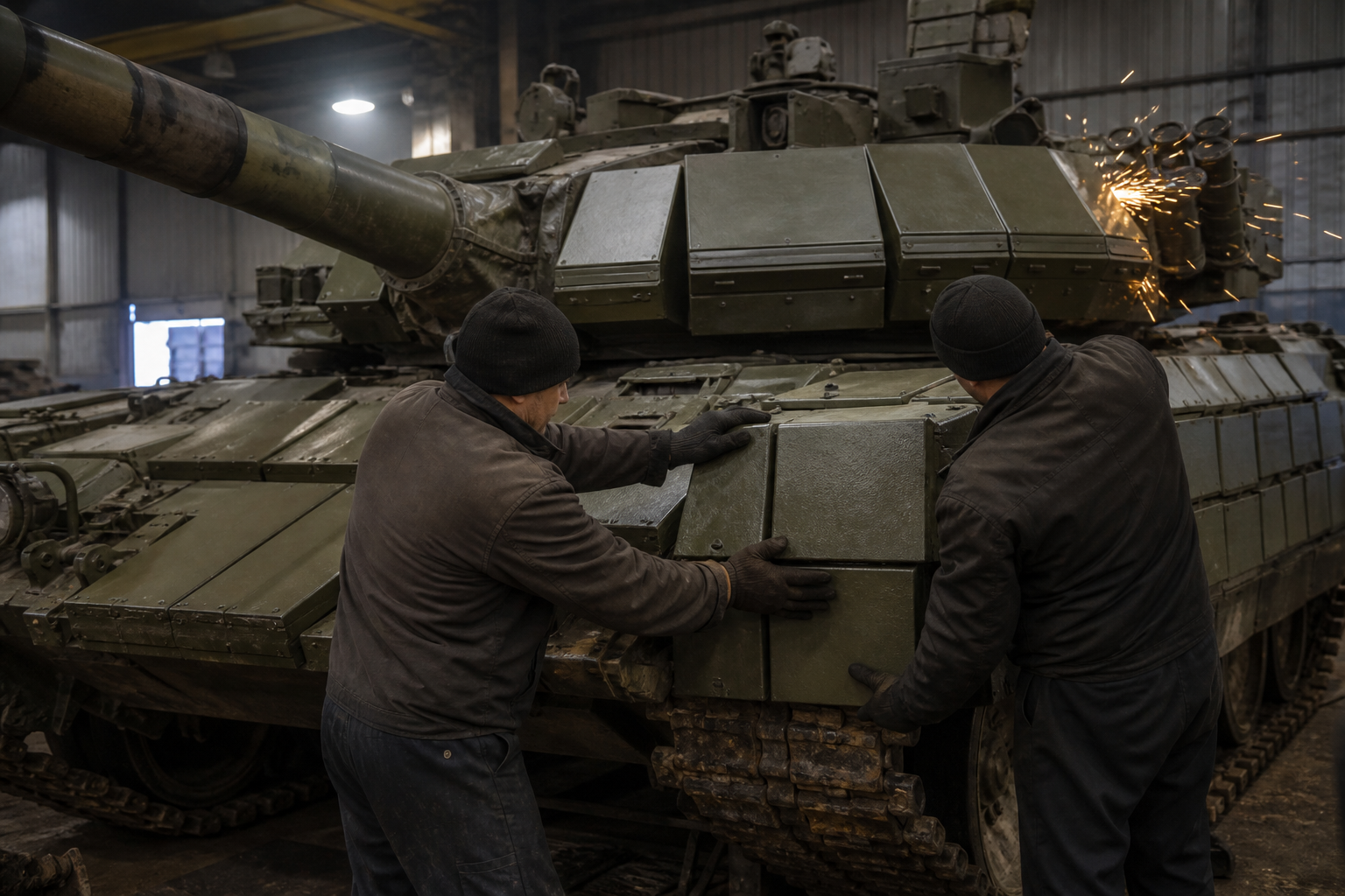 Armored vehicle fitted with appliqué protection kits